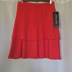 Michael Tyler Collection Knit Tiered Skort Red Size XS NWT